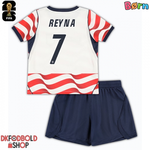 Forente stater Giovanni Reyna #7 Hjemmebanesæt Børn VM 2026 Kort ærmer (+ korte bukser)